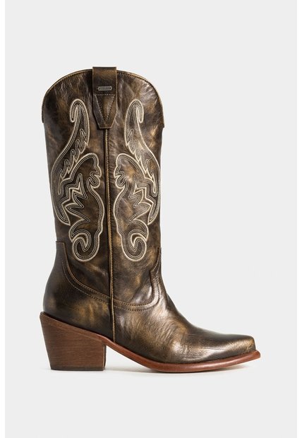 Botas Duna Páramo De Cuero Acabado Folia Para Mujer Caña Bordada Botas ...