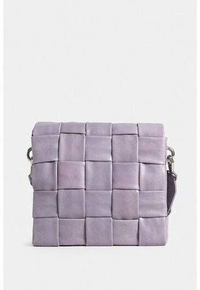 Bowling Anaime De Cuero Para Mujer Tapa Tejida Bowling Anaime De Cuero Para Mujer Tapa Tejida Lila VÉLEZ