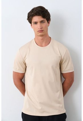 Camiseta Micropima Arizona Para Hombre Semi Ajustada Camiseta Micropima Arizona Para Hombre Semi Ajustada Beige L VÉLEZ