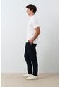 Pantalón Aron En Lino Para Hombre Ribete Cuero Pantalón Aron En Lino Para Hombre Ribete Cuero Azul Oscuro 36 VÉLEZ de Vélez