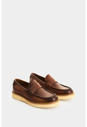 Mocasines De Cuero Liso Para Hombre Breeze Mocasines De Cuero Liso Para Hombre Breeze Miel 42 VÉLEZ
