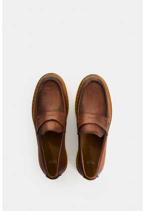 Mocasines De Cuero Liso Para Hombre Breeze Mocasines De Cuero Liso Para Hombre Breeze Miel 42 VÉLEZ