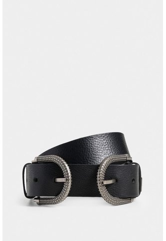 Cinturón Unifaz Bolet De Cuero Para Mujer Hebilla Texturizada Cinturón Unifaz Bolet De Cuero Para Mujer Hebilla Texturizada Negro M VÉLEZ Vélez