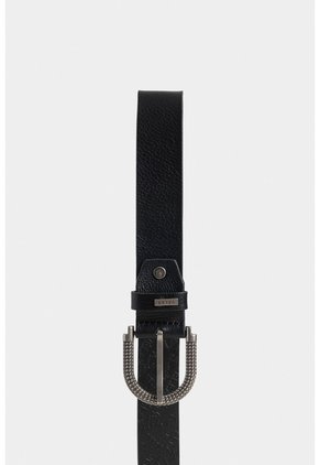 Cinturón Unifaz Bolet De Cuero Para Mujer Hebilla Texturizada Cinturón Unifaz Bolet De Cuero Para Mujer Hebilla Texturizada Negro M VÉLEZ