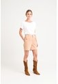 Short Ciboria De Cuero Gamuza Para Mujer Tiro Alto Short Ciboria De Cuero Gamuza Para Mujer Tiro Alto Arena 08 VÉLEZ de Vélez