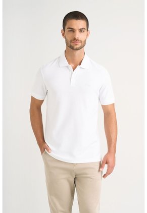 Polo Para Hombre Semi Fit Detalle Jacquard Polo Para Hombre Semi Fit Detalle Jacquard Blanco M VÉLEZ