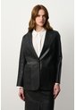 Blazer Astromelia En Cuero Ovino Para Mujer Silueta Recta Blazer Astromelia En Cuero Ovino Para Mujer Silueta Recta Negro XL VÉLEZ de Vélez
