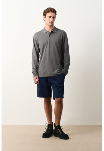 Polo Manga Larga En Algodón Para Hombre Nápoles Polo Manga Larga En Algodón Para Hombre Nápoles Gris XL VÉLEZ Vélez