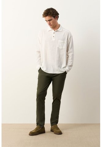 Camisa Semi-fitted Manga Larga Para Hombre Memoria Camisa Semi-fitted Manga Larga Para Hombre Memoria Crema XS VÉLEZ Vélez
