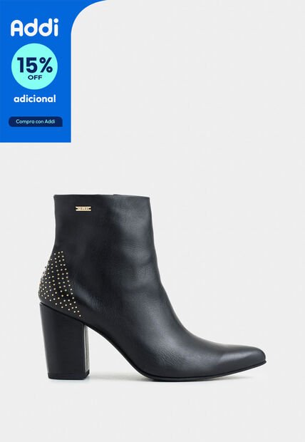 Botines Office Kira De Cuero Para Mujer Mini Taches Botines Office Kira De Cuero Para Mujer Mini Taches Negro 37 VÉLEZ