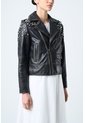 Chaqueta Biker De Cuero Para Mujer Cristales Chaqueta Biker De Cuero Para Mujer Cristales Negro S VÉLEZ de Vélez