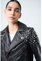 Chaqueta Biker De Cuero Para Mujer Cristales Chaqueta Biker De Cuero Para Mujer Cristales Negro S VÉLEZ de Vélez