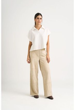 Polo Bora Tejida Para Mujer Silueta Boxy Polo Bora Tejida Para Mujer Silueta Boxy Crema XL VÉLEZ