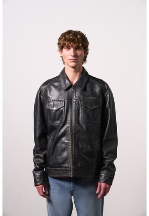 Chaqueta En Cuero Para Hombre Tanok Chaqueta En Cuero Para Hombre Tanok Negro XL VÉLEZ