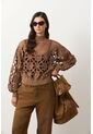 Sweater Oversize Cuello Alto En Algodón Para Mujer Runas Sweater Oversize Cuello Alto En Algodón Para Mujer Runas Tabaco XL VÉLEZ de Vélez