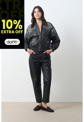 Chaqueta Bomber De Cuero Para Mujer Luzia Chaqueta Bomber De Cuero Para Mujer Luzia Negro S VÉLEZ Vélez