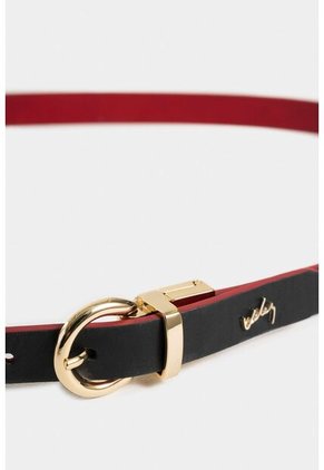 Cinturón Doble Faz Rea 2.0 De Cuero Liso Para Mujer Puntera Hexagonal Cinturón Doble Faz Rea 2.0 De Cuero Liso Para Mujer Puntera Hexagonal Negro L VÉLEZ