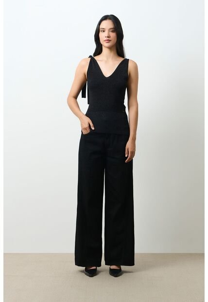 Top Tejido Ajustado Para Mujer Tritón Top Tejido Ajustado Para Mujer Tritón Negro XL VÉLEZ