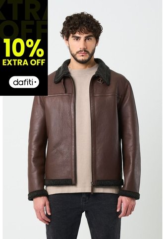 Chaqueta Atrani De Cuero Para Hombre Semi Ajustada Chaqueta Atrani De Cuero Para Hombre Semi Ajustada Cafe XL VÉLEZ Vélez