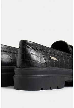 Mocasines Tractorados De Cuero Folia Para Mujer Detalle Taches Mocasines Tractorados De Cuero Folia Para Mujer Detalle Taches Negro 34 Vélez