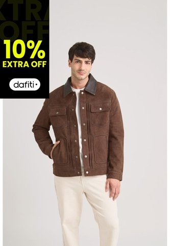 Chaqueta Aron En Gamuza Para Hombre Detalle Cuero Chaqueta Aron En Gamuza Para Hombre Detalle Cuero Cafe S VÉLEZ Vélez