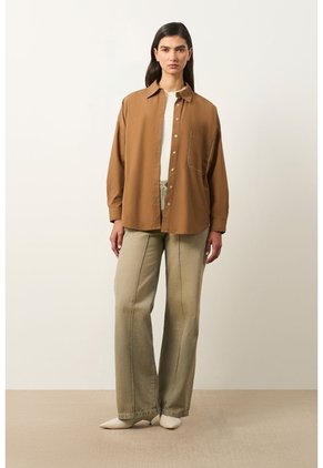 Camisa Manga Larga Oversized Para Mujer Claire Camisa Manga Larga Oversized Para Mujer Claire Miel XL VÉLEZ