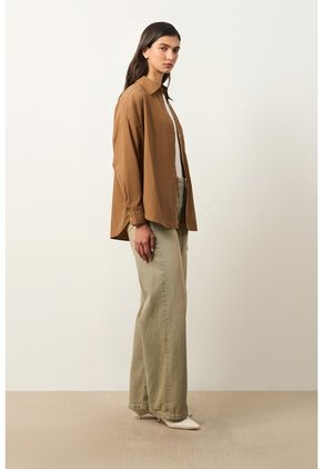 Camisa Manga Larga Oversized Para Mujer Claire Camisa Manga Larga Oversized Para Mujer Claire Miel XL VÉLEZ