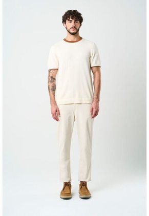 Camiseta Tejida Manga Corta Para Hombre Luminia Camiseta Tejida Manga Corta Para Hombre Luminia Crema M VÉLEZ