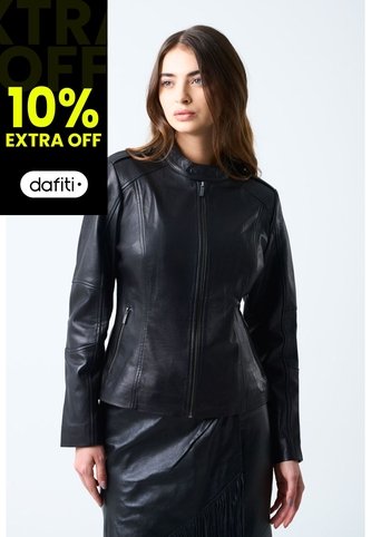 Chaqueta Rider De Cuero Para Mujer Fit Slim Chaqueta Rider De Cuero Para Mujer Fit Slim Negro L VÉLEZ Vélez