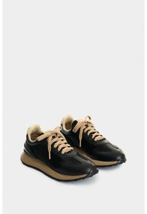 Tenis De Cuero Pelo Con Animal Print Para Mujer Elios Tenis De Cuero Pelo Con Animal Print Para Mujer Elios Negro 38 VÉLEZ