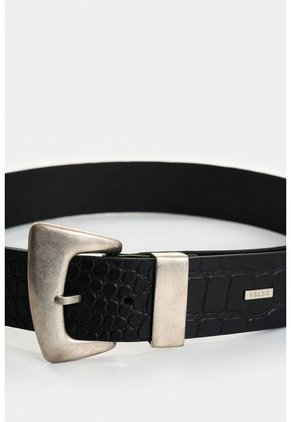 Cinturón Unifaz De Cuero Grabado Para Mujer Cleo Cinturón Unifaz De Cuero Grabado Para Mujer Cleo Negro M VÉLEZ