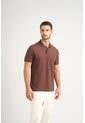 Polo Para Hombre Semi Fit Detalle Jacquard Polo Para Hombre Semi Fit Detalle Jacquard Cafe XL VÉLEZ de Vélez