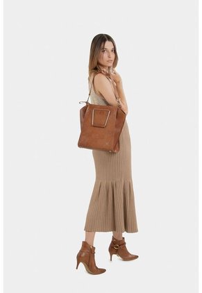 Shopping De Cuero Manija Metálica