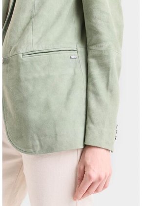 Blazer Gobi En Gamuza Para Mujer Bolsillo Ribete Blazer Gobi En Gamuza Para Mujer Bolsillo Ribete Agua Marina S VÉLEZ