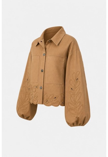 Chaqueta En Dril Para Mujer Runas Chaqueta En Dril Para Mujer Runas Tabaco XL VÉLEZ