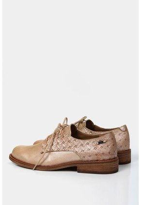Zapatos Cordón De Cuero Para Mujer Grabados