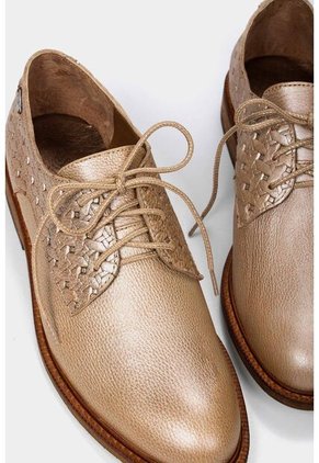 Zapatos Cordón De Cuero Para Mujer Grabados