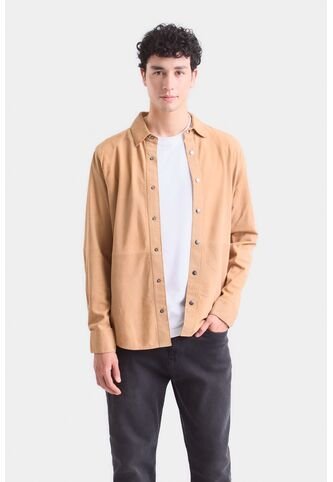 Camisa Manga Larga Para Hombre Gamuza Camisa Manga Larga Para Hombre Gamuza Camel XL VÉLEZ Vélez