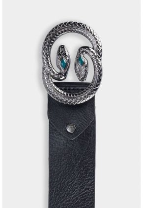 Fajón Unifaz De Cuero Para Mujer Hebilla Serpiente Fajón Unifaz De Cuero Para Mujer Hebilla Serpiente Negro XL Vélez