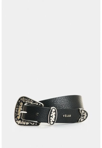 Cinturón Unifaz De Cuero Para Mujer Nacarina Cinturón Unifaz De Cuero Para Mujer Nacarina Negro S VÉLEZ