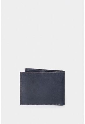 Billetera Humanista De Cuero Para Hombre Costuras Contraste Azul Oscuro Billetera Humanista De Cuero Para Hombre Costuras Contraste Azul Oscuro VÉLEZ