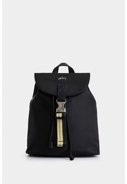 Morral Elora Mini En Lona Y Cuero Para Mujer Detalle Contraste Morral Elora Mini En Lona Y Cuero Para Mujer Detalle Contraste Negro Vélez