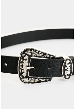 Cinturón Unifaz De Cuero Para Mujer Nacarina Cinturón Unifaz De Cuero Para Mujer Nacarina Negro S VÉLEZ