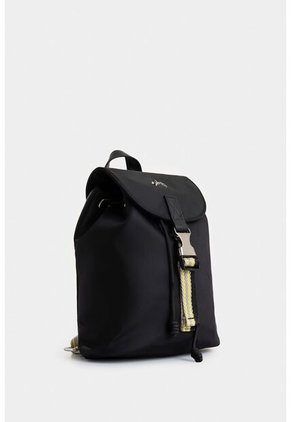 Morral Elora Mini En Lona Y Cuero Para Mujer Detalle Contraste Morral Elora Mini En Lona Y Cuero Para Mujer Detalle Contraste Negro Vélez