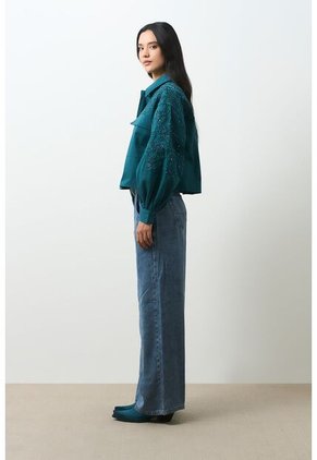 Chaqueta Cropped Holgada Para Mujer Tritón Chaqueta Cropped Holgada Para Mujer Tritón Azul Aguamarina XXL VÉLEZ