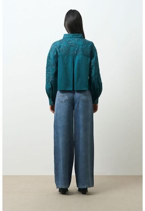 Chaqueta Cropped Holgada Para Mujer Tritón Chaqueta Cropped Holgada Para Mujer Tritón Azul Aguamarina XXL VÉLEZ