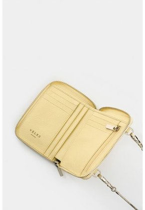 Billetera Porta Chequera Grecia De Cuero Para Mujer Con Cadena Billetera Porta Chequera Grecia De Cuero Para Mujer Con Cadena Amarillo VÉLEZ