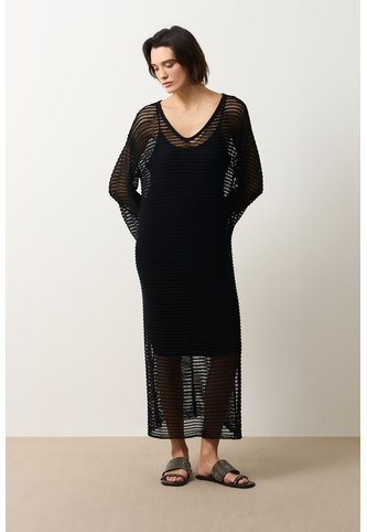 Vestido Maxi Tejido Ica Para Mujer Vestido Maxi Tejido Ica Para Mujer Negro 10 VÉLEZ Vélez