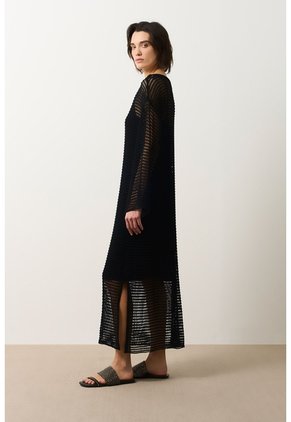 Vestido Maxi Tejido Ica Para Mujer Vestido Maxi Tejido Ica Para Mujer Negro 10 VÉLEZ