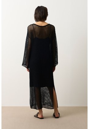 Vestido Maxi Tejido Ica Para Mujer Vestido Maxi Tejido Ica Para Mujer Negro 10 VÉLEZ